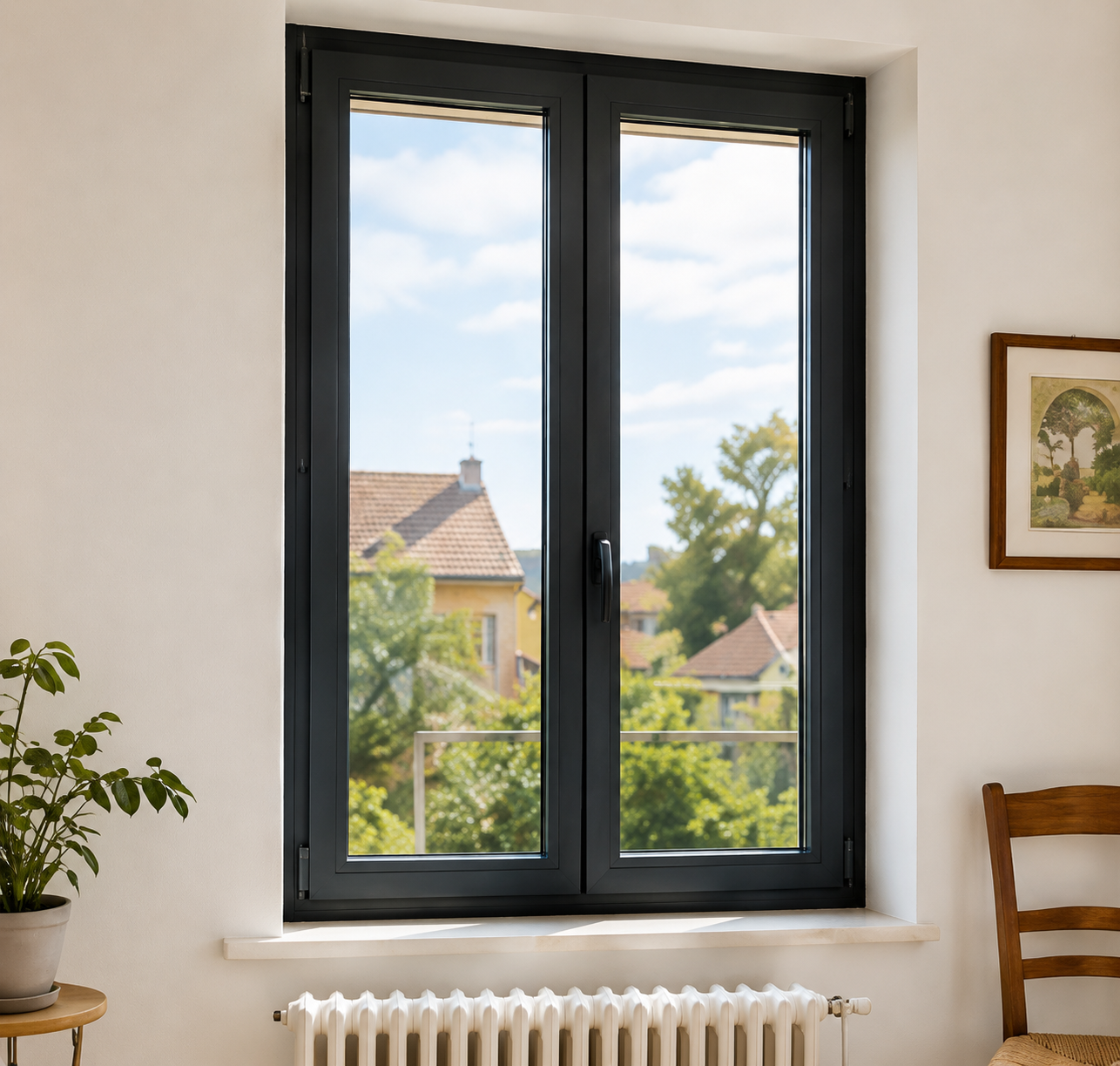 Nouvelle fenêtre en aluminium après la pose