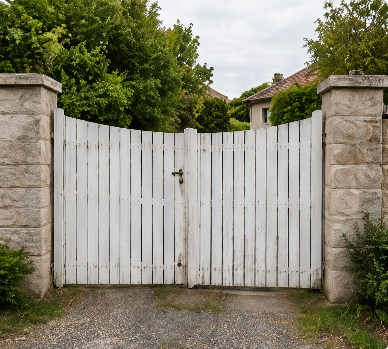 Ancien portail blanc avant son remplacement